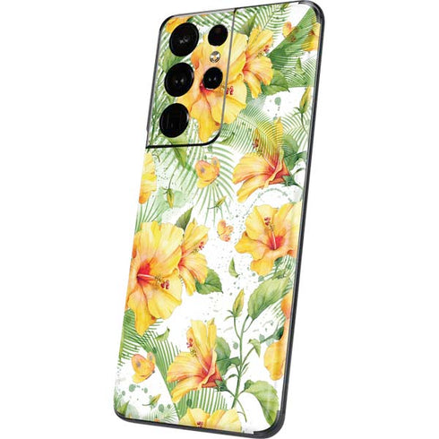 Yellow Hibiscus Galaxy S21 Ultra 5G Skin